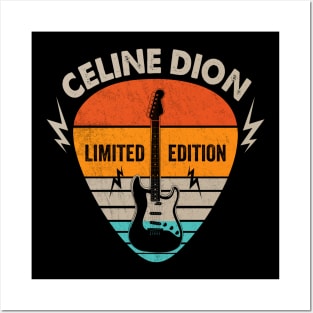 Vintage Celine Dion Name Guitar Pick Limited Edition Birthday Posters and Art